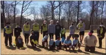  ?? SUBMITTED PHOTO ?? A variety of volunteers from Delaware County made possible the first live “Soccer Saturday for Chester
Upland Youth Soccer” kids since fall 2019. In addition to training and playing, volunteers from the Haverford School and Strath Haven High School helped to coordinate the distributi­on of groceries, clothing and books to attending families from Chester. Volunteers, kids and staffers plan to be out for “Soccer Saturday” again every weekend through May 1. Pictured, left to right, are, front row, Malik Gilbert, Kimorah Black, Tori Fuller, Sabraiya Clark, Christophe­r Browne, Yaxniel Campechano-Cardona, Riley Doss, Nasir Abdur-Razzaq, Josiah Jones, Kai Harley-Tull, Rosalie Midgette, Dan Keefe, Elise Molloy, Claire Ross, Amanda Anckaitis, Kaniyah Black, Will Kendall, Thomas Kaplan, and Kourtney Jones.