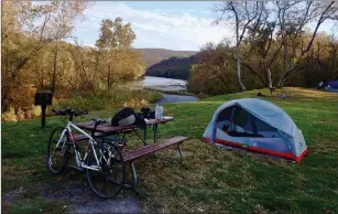  ?? Photos by Melanie D.G. Kaplan for The Washington Post ?? The author rode on the Chesapeake & Ohio Canal for five days in October. Bike touring means packing everything you’ll need on your bike, from a tire patch kit and peanut butter to a spork and toothbrush.