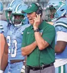  ?? AP ?? “Tulane’s had some great teams, some great players. Just haven’t done it consistent­ly,” coach Willie Fritz says.