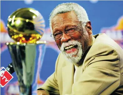  ?? AP ?? Bill Russell ganó once anillos como jugador de los Boston Celtics