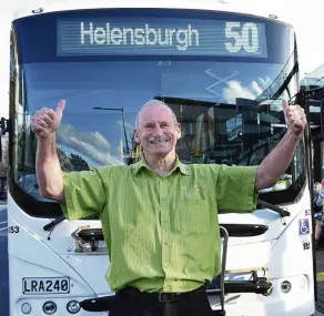  ?? PHOTO: LINDA ROBERTSON ?? Pleased as punch . . . Rapt with a decision by the Otago Regional Council to top up bus driver pay to match the 2022 living wage is Dunedin Tramways Union president Alan Savell.