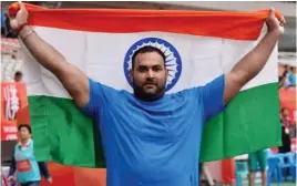  ??  ?? Shotputter Inderjeet Singh qualified for the Rio Olympic Games in May last year.