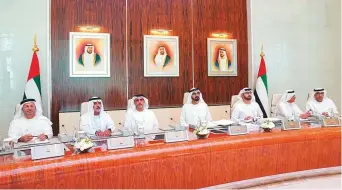  ?? WAM ?? Shaikh Mohammad chairs the Cabinet meeting. The Cabinet said the provision of decent living conditions for senior Emiratis fulfils the directives of the President.