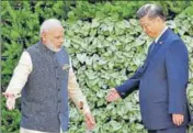  ?? REUTERS FILE ?? Prime Minister Narendra Modi and Chinese President Xi Jinping at a meeting during BRICS Summit in Goa in October 2016.