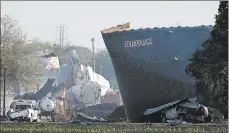  ?? CHARLIE RIEDEL/AP ?? Debris of the West Fertilizer Co. plant is seen after a 2013 blast in West, Texas. Mayor Tommy Muska said images of the Beirut blast — and the aftermath — seemed familiar.