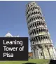  ??  ?? Leaning Tower of Pisa