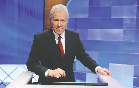  ?? AMANDA EDWARDS/ GETTY IMAGES ?? Beloved game show host Alex Trebek made his final appearance on Jeopardy! on Friday. Trebek died in November.