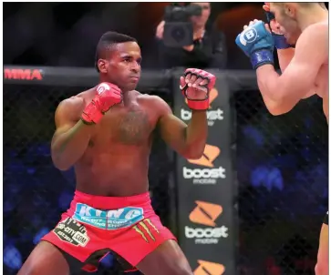  ?? GREGORY PAYAN — THE ASSOCIATED PRESS ?? Lorenz Larkin (24-7) will take on Mukhamed Berkhamov (15-1) at Bellator 283 tonight in Tacoma, Washington.