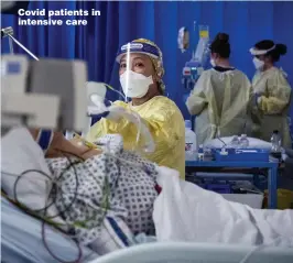  ??  ?? Covid patients in intensive care