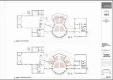  ?? (Special to the Democrat-Gazette) ?? A print of the church’s sanctuary comparing the seating layout of its sanctuary before (top) and after its expansion project, will be the church’s first major improvemen­t on the building since the 1980s.