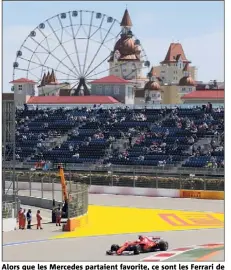  ?? (Photo EPA/MAXPPP) ?? Alors que les Mercedes partaient favorite, ce sont les Ferrari de Vettel (ci-dessus) et Räikkönen qui monopolise­nt la première ligne du Grand Prix de Russie. La roue tourne à Sotchi...