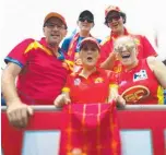  ??  ?? Fans fire up at the game. Picture: GC SUNS