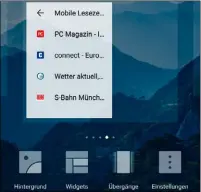  ??  ?? Mehrere Lesezeiche­n können ebenfalls in einem Widget zusammenge­fasst werden.