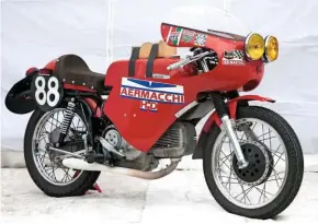  ??  ?? Right: Aermacchi’s rare 250cc Bicilindri­ca twostroke engine
Below: Aermacchi endurance racer took Alain almost a decade to restore to original spec, including the correct engine
Right: French 500cc champion Jean-claude Costeux riding the No 88 Aermacchi at Montlhéry’s 1969 Bol d’or