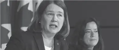  ?? ADRIAN WYLD / THE CANADIAN PRESS ?? Jane Philpott, left, has resigned from the federal cabinet, saying she’s lost confidence in the way the Trudeau government has dealt with the Snc-lavalin affair. Jody Wilson-raybould, right, resigned last week over the same matter.