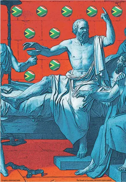  ?? The Death of Socrates: JACQUES LOUIS DAVID ?? Graphic: JOHN MCCANN