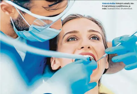  ??  ?? Vzácná služba Volných zubařů, kteří mají smlouvy s pojišťovno­u, je málo. Ilustrační foto: Shuttersto­ck