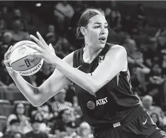  ?? Ethan Miller / Getty Images ?? “There’s still a lot of stuff that I think we don’t see, and don’t talk about,” Las Vegas Aces center Liz Cambage wrote in an essay for The Players’ Tribune on her struggles with anxiety and depression.