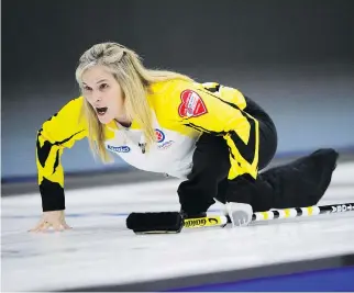  ?? SEAN KILPATRICK/THE CANADIAN PRESS ?? Manitoba’s Jennifer Jones is chasing her sixth Scotties Tournament of Hearts title in Penticton, B.C. She stands to tie ex-Nova Scotia skip Colleen Jones for most national championsh­ips.