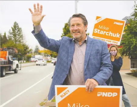  ?? FRaNCIS GEORGIAN FILES ?? Former city councillor Mike Starchuk was ahead by over 2,300 votes in Surrey-Cloverdale, which would be an NDP gain.