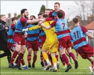  ?? ?? FINAL FOUR: Hamworthy celebrate their penalty shoot