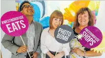  ?? DARREN BROWN ?? From left, Dan Hwang, chair of Westboro Village BIA; MaryAnne Petrella, who manages two stores in the village; and Mary Thorne, the BIA’s executive director say signs are good for the Westboro Fuse.