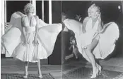  ?? NETFLIX, MATTY ZIMMERMAN/AP ?? Ana de Armas as Marilyn Monroe in a scene from “Blonde,” left, and Marilyn Monroe posing on a subway grate Sept. 9, 1954, in New York.