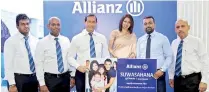  ??  ?? From left: Malinga Namalgamuw­a, Manager – Actuarial; Malaka Mihindukul­asuriya, Assistant General Manager – Actuarial; Nihal Handunge, General Manager, Sales &amp; Distributi­on – Life; Surekha Alles, Managing Director of Allianz Lanka; Ruchera Perera, Senior Manager – Life; and Chandana Divigalpit­iya, Senior Manager – Life, at the Suwasahana product launch