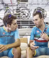  ?? ANSA ?? Le “punte” azzurre Fabio Aru, 25 anni, e Vincenzo Nibali, 31