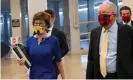  ?? Photograph: REX/Shuttersto­ck ?? Susan Collins and Lamar Alexander make their way to the Senate chamber for a vote.