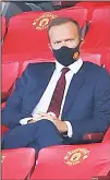  ??  ?? In this Sept 19, 2020 file photo, Manchester United Chief Executive Ed Woodward watches on during the English Premier League soccer match between Manchester United and Crystal Palace at the Old Trafford stadium in Man
chester, England. (AP)