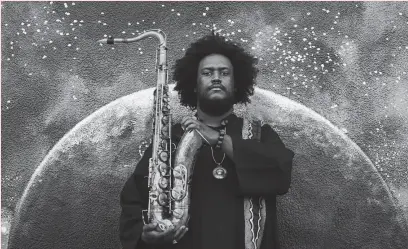 ?? Courtesy Kamasi Washington ?? Jazz is about self-expression, says Kamasi Washington, appearing at the Noise Pop Festival with his eight-piece band. His credential­s are well establishe­d in rap and hip-hop.