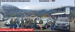  ?? ISTIMEWA ?? Partisipas­i Klub OTOMOTIF
Silakan kirimkan tulisan soal kegiatan klub Anda. Bisa juga berupa temuan kreatif berupa tips maupun trik yang berkaitan dengan kegemaran Anda dengan kendaraan yang dicintai. Jangan ragu soal kerapihan tulisan Anda karena kami yang akan menjadi pembimbing hingga artikel dari Anda siap tayang. Kirimkan artikel Anda ke : otoklub.otomotif@gmail.com kami tunggu.