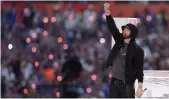  ?? Rob Carr/getty Images ?? Eminem performs during the Pepsi Super Bowl LVI Halftime Show at Sofi Stadium on Feb. 13, 2022, in Inglewood.