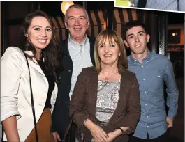  ??  ?? FAR LEFT:
Retired Det. Garda Bill Stack with his family Meagan, Mary and Darren at his retirement function in Reidy’s, Main Street, Killarney on Friday.