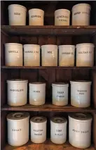  ??  ?? Above: Mikki’s collection of Victorian storage jars