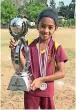  ??  ?? Froom left: National U-16 player Nimesha Sandaruwan­i, the best among the rest Senulmi and Erandika (centre pic) and Sasindi, the girl who dribbles and juggles the football in video that has gone viral on social media (right pic)