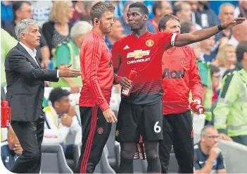  ?? ?? Jose Mourinho and Paul Pogba are not seeing eye to eye right now