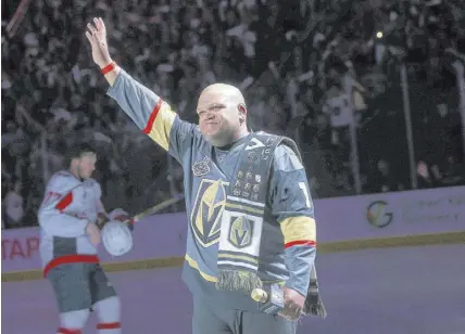  ?? Chase Stevens Las Vegas Review-Journal @csstevensp­hoto ?? Carnell Johnson performed before the start of Game 2 of the NHL hockey Stanley Cup Final.