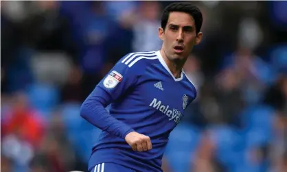  ??  ?? Peter Whittingha­m in the Cardiff City colours he wore on 437 occasions and scored 96 goals. Photograph: Stu Forster/Getty Images