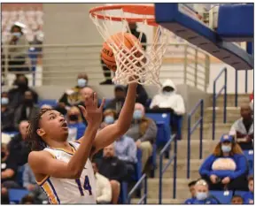  ?? (Arkansas Democrat-Gazette/Staci Vandagriff) ?? Nick Smith averaged 26.5 points, 8 rebounds and 7.3 assists for North Little Rock in 2021-22, as he helped the Charging Wildcats win the Class 6A boys state championsh­ip. Smith has signed with the University of Arkansas.