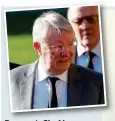  ?? SWNS ?? Respect: R tSiAl Sir Alex Ferguson read the eulogy to Harrison at Halifax Minster