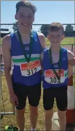  ??  ?? Ardee & District’s gold medallists Conor McMahon and James Maguire.