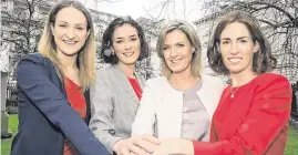  ??  ?? Fine Gael’s Helen McEntee, Kate O’Connell, Maria Bailey and Hildegarde Naughton celebrate Internatio­nal Women’s Day last year