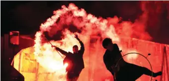  ??  ?? Cork-based Inferno fire-show will bring their spectacula­r ‘Firestorm’ show to Mallow Town Park on Saturday night for the official launch of the 2018 Mallow Arts Festival.