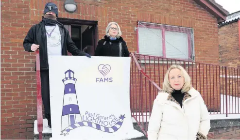  ??  ?? Here to help
Co-founders and sisters Roslyn McGilvray (front) and Anne Marie Cocozza with volunteer and trustee Jimmy Macdonald.