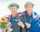  ?? Photo / Mark Mitchell ?? Hometown hero Bevan Docherty (right, pictured with Hamish Carter) is Taupo¯ ’s most successful Olympian.