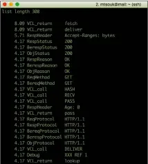  ??  ?? Here’s a screenshot showing the varnishtop utility in action. You can modify its output by using the appropriat­e command line options.