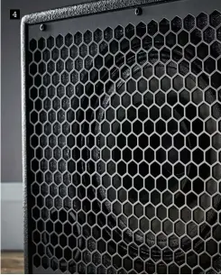  ?? ?? 4 4. A tough metal grille protects the amp’s custom eight-inch dual-cone speaker