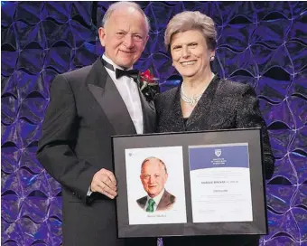  ??  ?? Harold MacKay and Donna Soble Kauffman pose with his ICD fellowship.